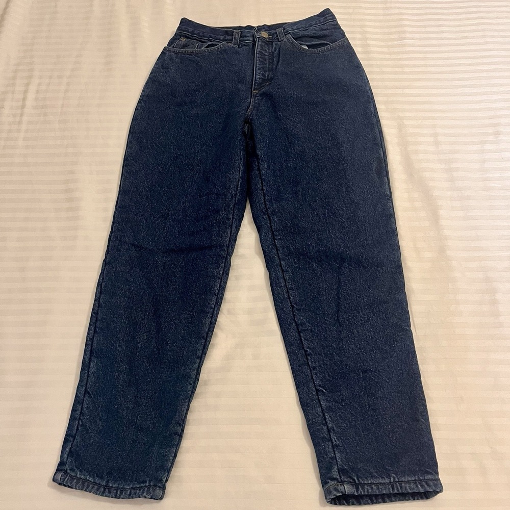 Vintage LL Bean Double L Straight Fit Fleece Lined Jeans Womens 8 P 90s Outdoor